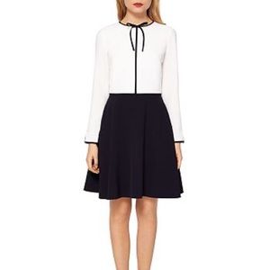 Ted Baker classic black and white dress with bow tie